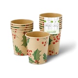 thumbnail of greenbox - Pappbecher Winter "Zweige" 200 ml / 8 oz, Ø 80 mm, ungebleicht, 50 St.