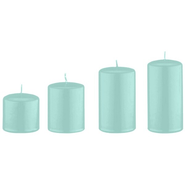 4er Set Adventskerzen abgestuft Türkis Ø 6 cm (Höhen 6, 8, 10 und 12 cm)