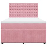 thumbnail of vidaXL Boxspringbett mit Matratze Rosa 140x200 cm Samt