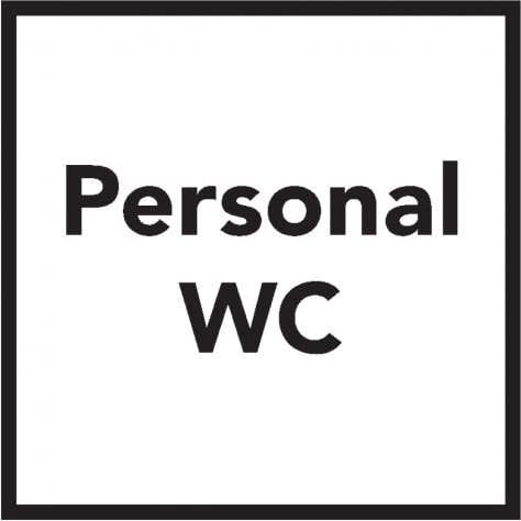 Aufkleber I Türschild Personal-WC, Folie, selbstklebend, 150x150mm