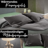 thumbnail of Teddyplüsch Winter Bettwäsche Schwarz Anthrazit 155x220cm 4 teilig Uni