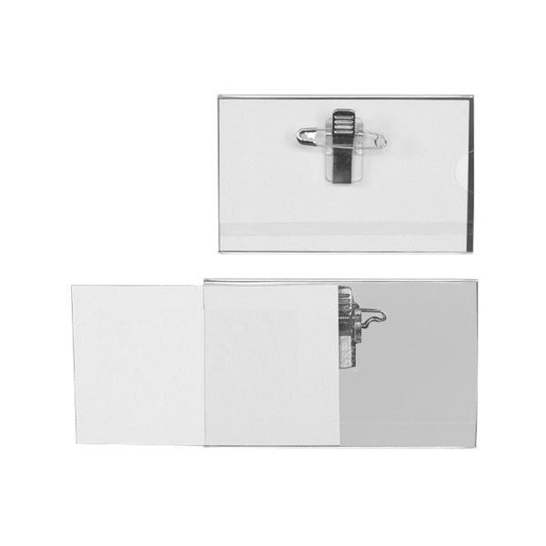 Badge rigide 57x90 mm clip + épingle