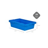 thumbnail of PROREGAL Conical Mehrweg-Stapelbehälter Blau | HxBxT 17,3x40x60cm | 29 Liter | Lagerbox Eurobox Transportbox Transportbehälter Stapelbehälter