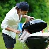 thumbnail of Relaxdays Anzündkamin, aus Stahl, Grillkohleanzünder für BBQ, Kamin, Grills, H x D: 27 x 16 cm, Grillstarter, silber