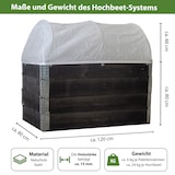 thumbnail of Hochbeet mit Abdeckung 5-teilig Palettenrahmen 120x80x80cm aus Holz stapelbar Garten Balkon