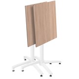 thumbnail of Set Terrassentisch aus Laminat in heller Eiche und 2 Stühlen in Taupe