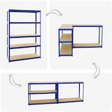 thumbnail of PROREGAL Étagère charge lourde GIANT ELEPHANT, HxLxP 180x180x60cm, 200kg par niveau, Noir, Étagère robuste de Garage, Atelier