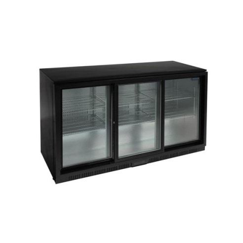Hintere Bar 3 Schiebetüren Glas 320 Liter Schwarz, 350 W, 220 V - MONO