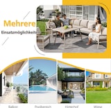 thumbnail of Merax set modular de jardín para 6-8 personas, sofá esquinero, 2 sofás sillón, 2 sillones individuales, mesa, cojines, beige