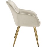 thumbnail of tectake Eetkamerstoel Marilyn, fluweellook, gecapitonneerd - creme/goud, Set van 6 - 405782