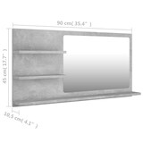 thumbnail of vidaXL Badspiegel Betongrau 90x10,5x45 cm Holzwerkstoff