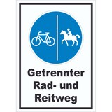 thumbnail of Schild Getrennter Rad- und Reitweg A1 Rückseite selbstklebend
