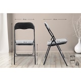 thumbnail of Klappstuhl PARIS - Kunstleder Schwarz/schwarz 45x45x78 cm | Basic Küchenstuhl Gartenstuhl Klappbar Esszimmerstuhl Tragbar