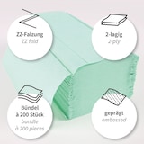 thumbnail of Papierhandtuch 2-lagig Zellulose ZZ/V-Falz Grün 25x23 cm