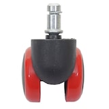 thumbnail of Juego de 5 ruedas rígidas para suelo HWC-H86, ruedas para sillas de oficina, 150kg de capacidad de carga Ø 11mm ~ rojas