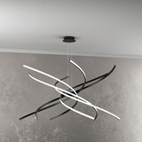 thumbnail of Lustre LED moderno Top Light Tornado 88W 5950LM preto - Luz branca natural - Luminária pendente