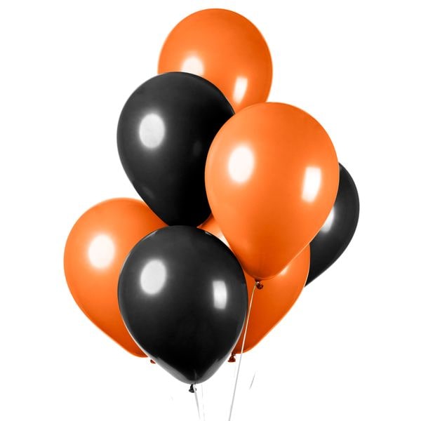 10 Luftballons schwarz orange Halloween