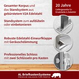 thumbnail of AL Briefkastensysteme 12 Fächer Premium Edelstahl Stand Briefkasten Anlage mit Klingeln, Post A4, modern, robust, wetterfest, Artikelnummer 132V12S2KS