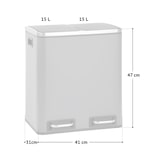 thumbnail of SVITA TM2X15 Afvalbak 30 afvalscheidingssysteem afvalbak met compartimenten grijs