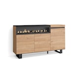 thumbnail of Credenza, Mobile, Cucina, Madia, mobile ingresso, 150x35x87cm, 3 Porte, Camino elettrico, Design industriale, Stile moderno, Rovere e nero _ 69_4