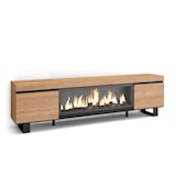 thumbnail of Meuble TV, Banc Télé, 210, Pour les TV jusqu'à 80", Cheminée électrique XXL, Design industriel, Chêne