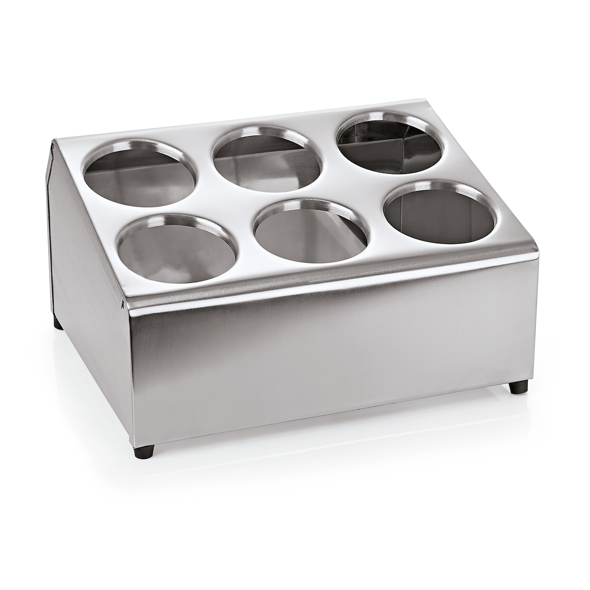 WAS Germany Besteckbehälter (1595006), Chromnickelstahl, 30x37,5x21cm, für 6 Köcher, grau