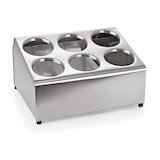 thumbnail of WAS Germany Besteckbehälter (1595006), Chromnickelstahl, 30x37,5x21cm, für 6 Köcher, grau