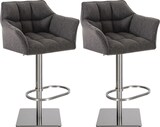thumbnail of 2er Set Barhocker SIHAR - Stoff Titangrau 64x45x88 cm Silber | Barstuhl Höhenverstellbar Mit Lehne Drehbar Tresenhocker Tresenstuhl Kneipenhocker
