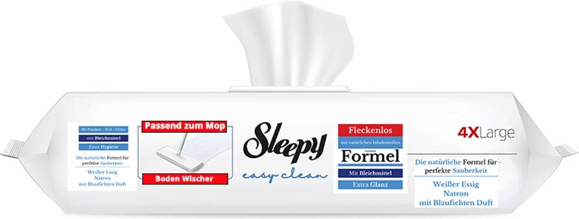 Sleepy Easy Clean Bodenreinigungstücher für Mopsysteme 50 Stück blau