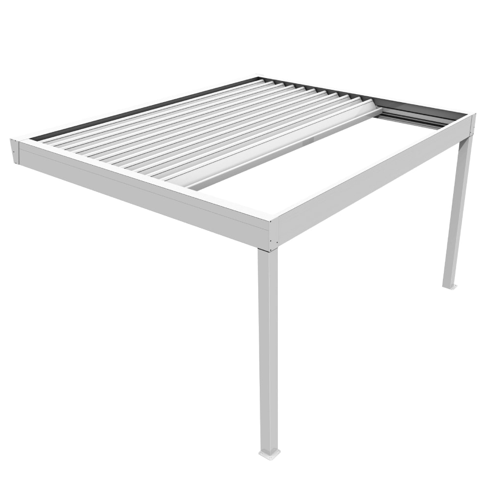 Pergola Santiago rétractable 4,00x3,00 M Motorisé à  interrupteur (Blanc) Intersun