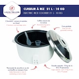 thumbnail of Louis Tellier - Cuiseur à riz électrique 21L - 10KG - Grande capacité - Inox - N8094