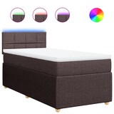 thumbnail of vidaXL Boxspringbett mit Matratze Dunkelbraun 90x200 cm Stoff
