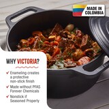 thumbnail of Victoria Forno Holandês Indução Ferro Fundido Esmaltado 25cm, Panela 3,8L sem PTFE e PFOA, VIC-32296, Preto