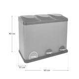 thumbnail of SVITA TC3X15 Keukenafvalbak 45L Afvalbak scheidingssysteem pedaalemmer afvalbak grijs