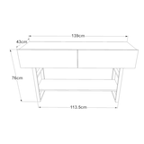 thumbnail of Helloshop26 - Tavolo consolle 76 x 139 x 43 cm effetto rovere scuro nero 03_0008588