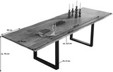 thumbnail of SAM® Esstisch Baumkante Akazie natur 180(280)x90 Ansteckplatten silber ADINA
