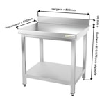 thumbnail of Arbeitstisch aus Edelstahl 800 x 800 mm angelehnt PREMIUM / GOLDINOX