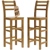 thumbnail of CASARIA® 2er Set Barhocker mit Lehne Akazie Holz Massiv