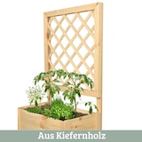 thumbnail of Pflanzkasten mit Rankgitter THIO Inkl. Vlies & Handschuhe, Hochbeet mit Rankhilfe Blumenkasten für Kletterpflanzen hängende Körbe, 58cm Breit