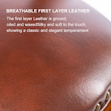 thumbnail of Barhocker aus Echtleder Braun 96x55x55 cm mit Rückenlehne 360 Grad drehbar Massivholzgestell Sitzpolster aus High Density Schaum