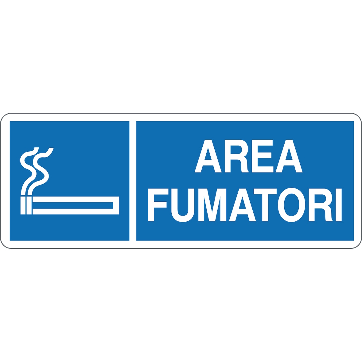 cartello alluminio 333x125 mm area fumatori