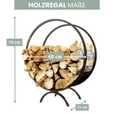 thumbnail of DELUKE® Brennholzregal innen Metall FUSI | Rund, Schwarz | Kaminholzständer Feuerholzregal Kaminholzhalter Holzständer Holzhalter innen Holzlager