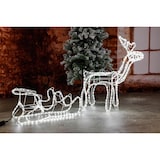 thumbnail of Rentier mit Schlitten Silhouette beleuchtet Weihnachtsdeko Leuchttier Außen