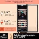 thumbnail of Klarstein Vinamour 54 Duo Weinkühlschrank 2 Zonen 148 Ltr 54 Fl Touch-Display Schwarz