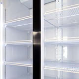 thumbnail of GastroHero Getränkekühlschrank ECO 1000 mit Klapptüren, schwarz, LED-Innenbeleuchtung, Leuchtaufsatz, abschließbar & energieeffizient