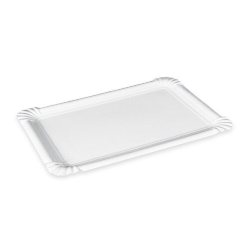1000 Pappteller Snackteller eckig FF 17,5 x 25 cm Weiß KU 33 1/3