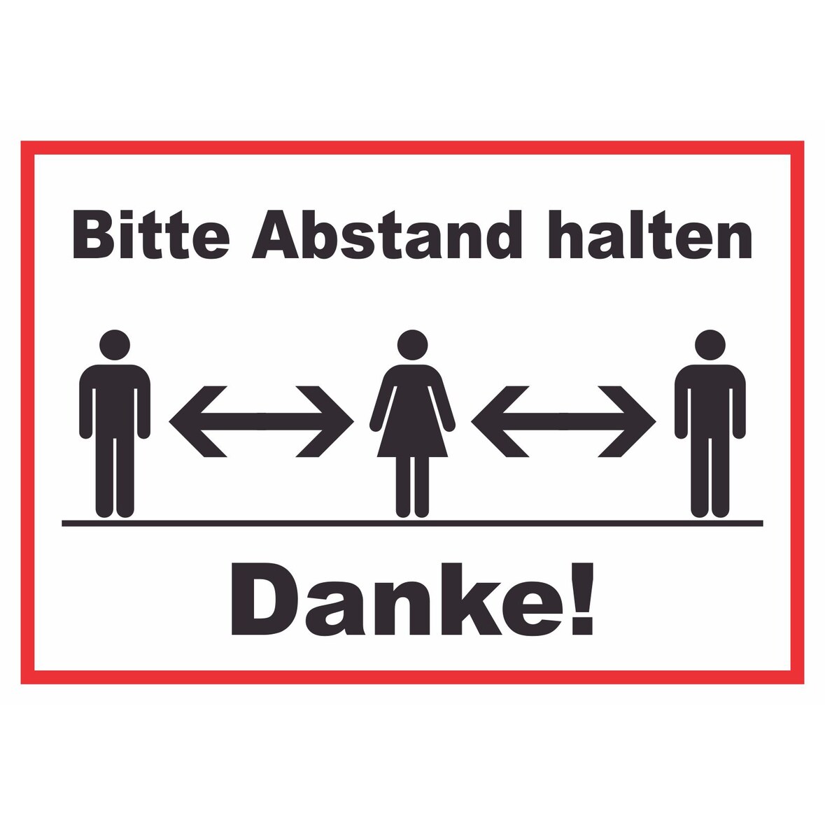 Bitte Abstand halten Schild A0 Rückseite selbstklebend