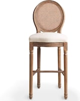 thumbnail of Helloshop26 - Set aus zwei Designer-Barhockern Sitzfläche aus cremeweißem Rattan 1202150