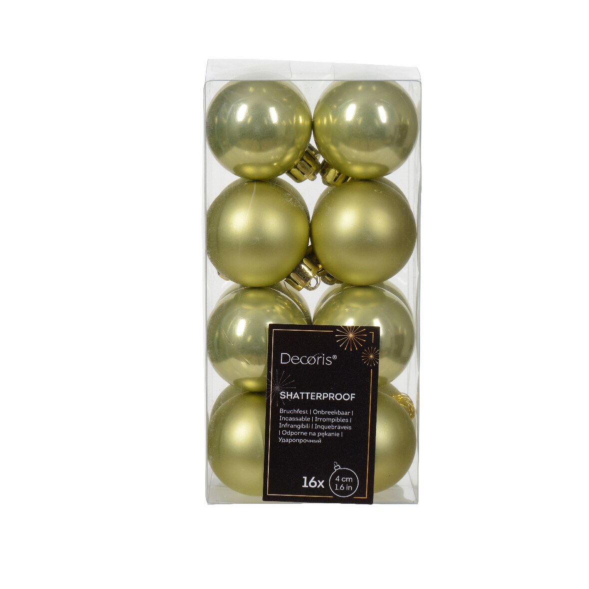 16 Weihnachtskugeln 4cm Kunststoff Christbaumkugeln bruchsicher Pistaziengrün