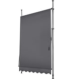 thumbnail of Klemmmarkise mit Handkurbel, höhenverstellbar - 150 x 180 cm, schwarz/grau